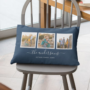 Coussin Rectangle Collage photo de calligraphie de nom de couleur mo