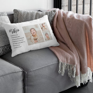 Coussin Rectangle Collage Photo & Meilleure Mère Citation Beau Cadea