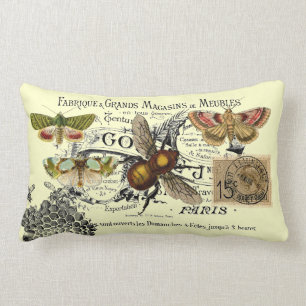Coussin Rectangle Collage vintage d'abeille