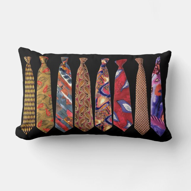 Coussin Rectangle Collection de cravate de concepteur (Recto)