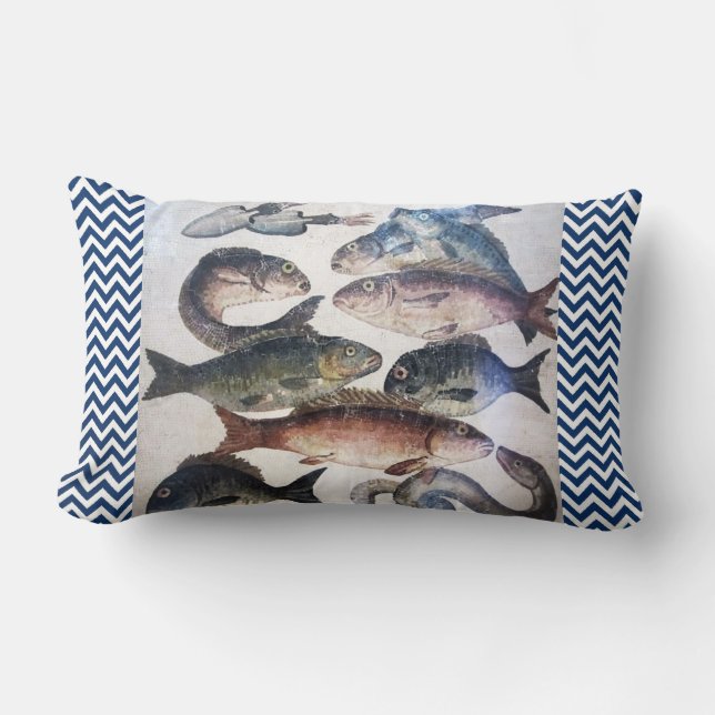COUSSIN RECTANGLE COLLECTION POMPÉII / POISSONS OCÉAN - ESPACE DE VI (Recto)