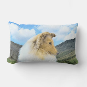 Coussin Rectangle Collie dans les montagnes (Rough) Peinture - Dog A