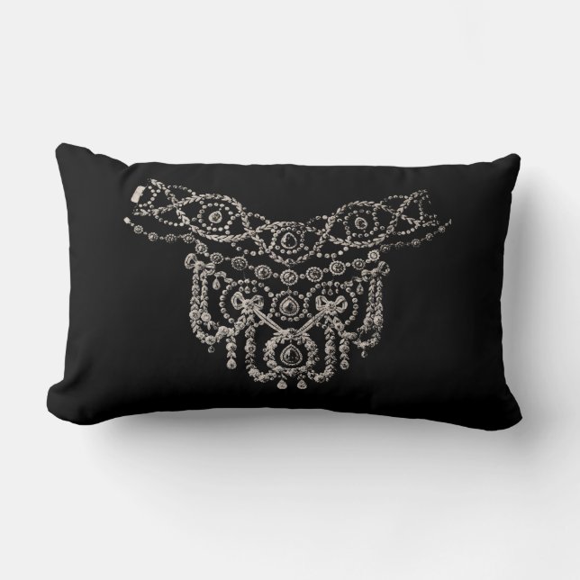 Coussin Rectangle Collier de bijoux Cartier ~ Lumbar 13x21 (Recto)