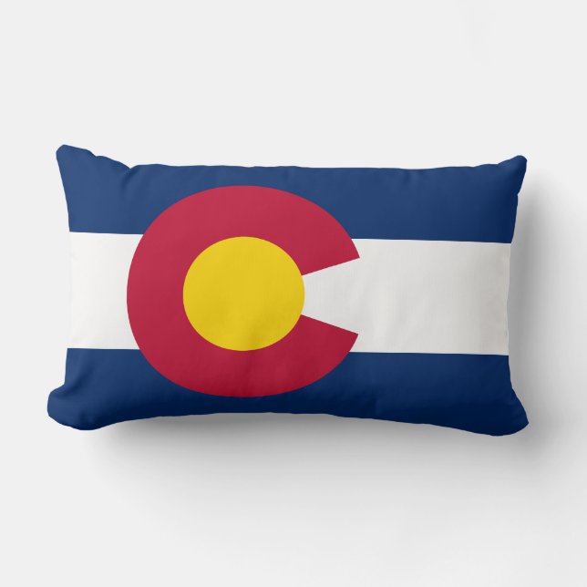Coussin Rectangle Colorado : le drapeau du centième État américain (Recto)