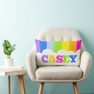 Coussin Rectangle Coloré 5 lettres nom rainbow nuage