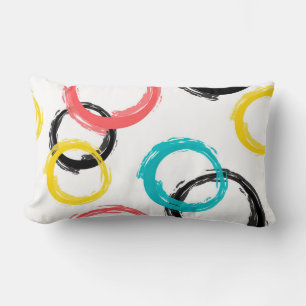 Coussin Rectangle Coloré, cool, moderne, tendance cercles de brosse
