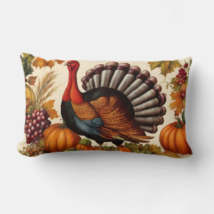 Coussin Rectangle Coloré Vintage Thanksgiving Harvest et Turquie