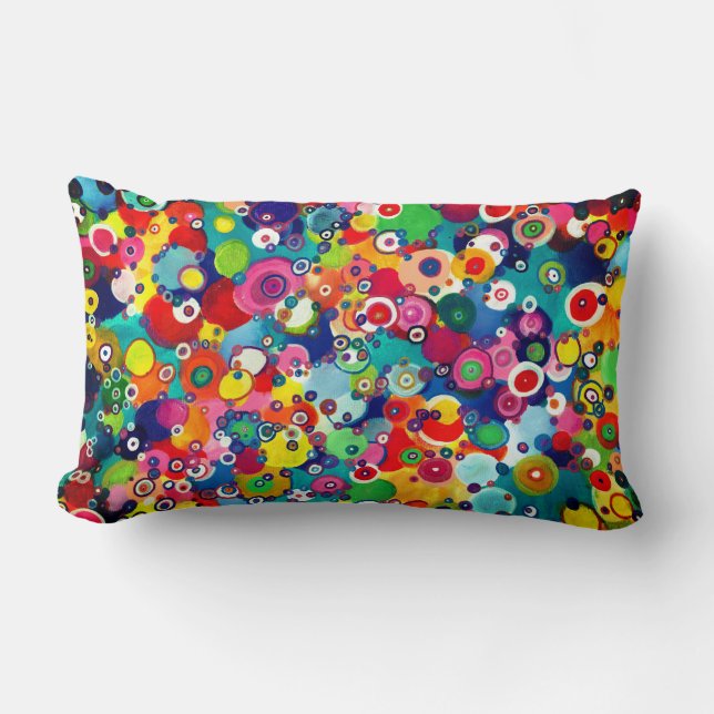 Coussin Rectangle Colorful Happy Little Circles Oeuvre originale (Recto)