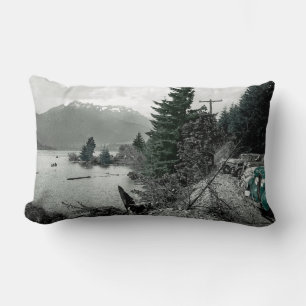 Coussin Rectangle Colorsplash Vintage Mountain Lake Nature Cars Pic