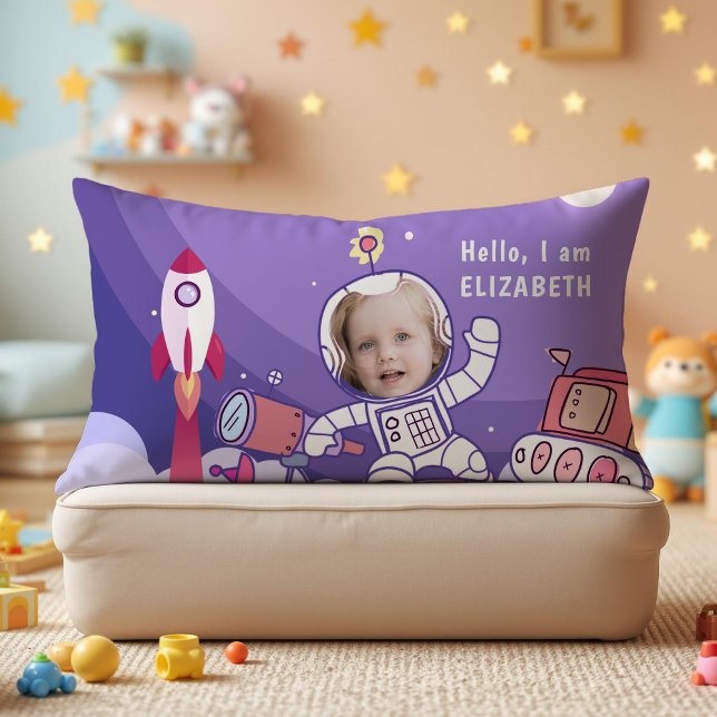 Coussin Rectangle Combinaison d'astronaute spatiale personnalisée po (Créateur téléchargé)