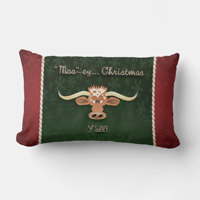 Coussin Rectangle Comique Longhorn Steer (Recto)