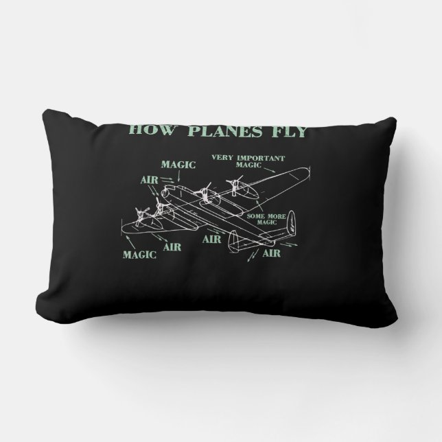 Coussin Rectangle Comment les avions volent amusant ingénieur aérosp (Recto)