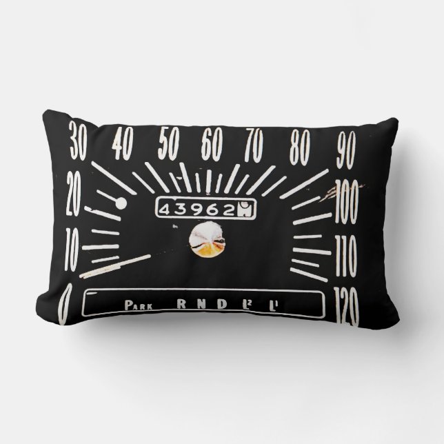 Coussin Rectangle Compteur de vitesse de voiture classique 1968 (Recto)