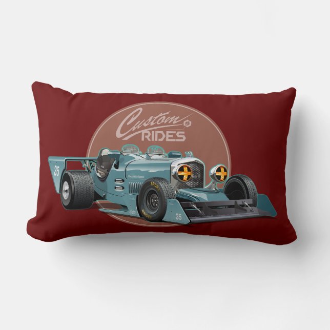Coussin Rectangle Concept de voiture de course retro personnalisé (Recto)