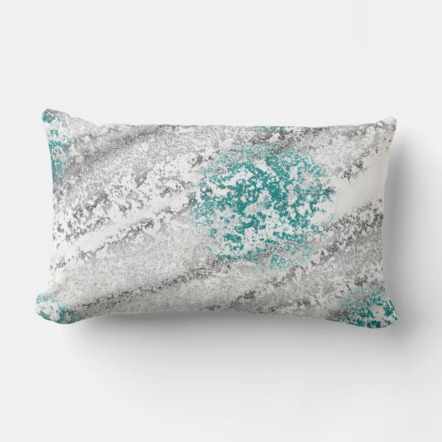 Coussin Rectangle Concepteur orienté de plage bleu vert décoratif (Recto)