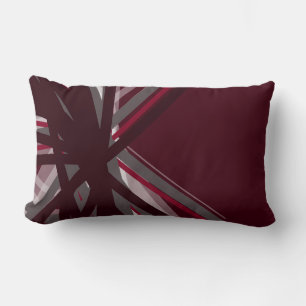 Coussin Rectangle Conception abstraite artistique bordeaux et gris