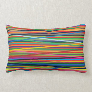 Coussin Rectangle Conception abstraite colorée de rayures
