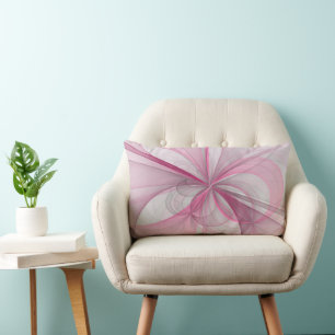 Coussin Rectangle Conception Abstraite de fractal rose pâle moderne