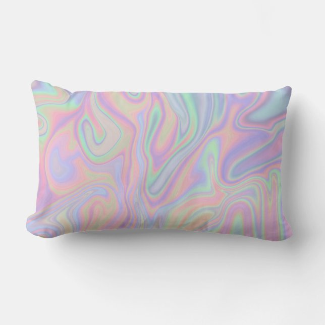 Coussin Rectangle Conception Abstraite des couleurs pastel Iridescen (Recto)
