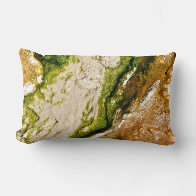 COUSSIN RECTANGLE CONCEPTION ABSTRAITE VERTE ET BRUNE (Recto)