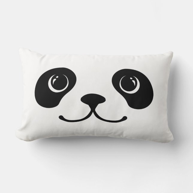 Coussin Rectangle Conception animale mignonne de visage de panda (Recto)