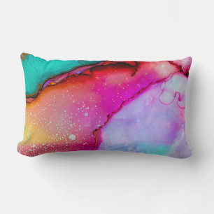 Coussin Rectangle Conception aquarelle de marbre abstrait moderne