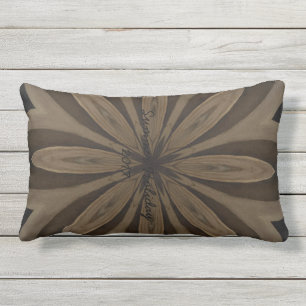 Coussin Rectangle Conception Brown rustique de kaléidoscope de fleu