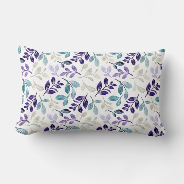 Coussin Rectangle Conception de feuilles aquarelles harmonieuses  (Recto)