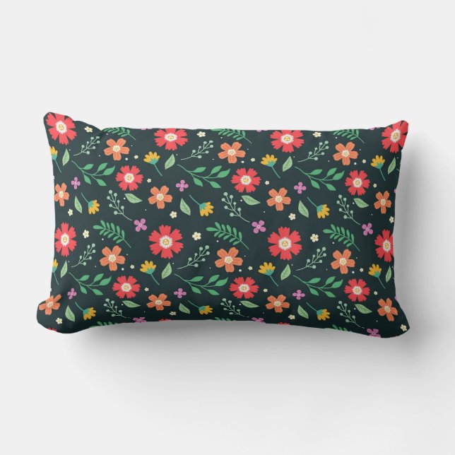Coussin Rectangle Conception de fond d'impression florale bigarrée c (Recto)
