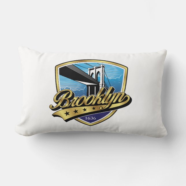 Coussin Rectangle Conception de logo Brooklyn Elegant Gold Swoosh (Recto)