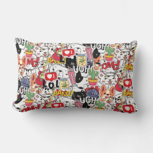 Coussin Rectangle conception de mignon animal de compagnie drôle - m