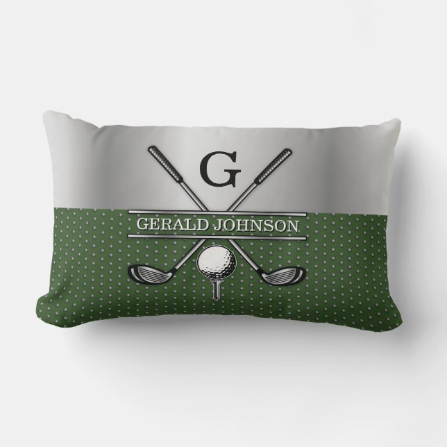 Coussin Rectangle Conception de monogramme de golf personnalisé (Recto)