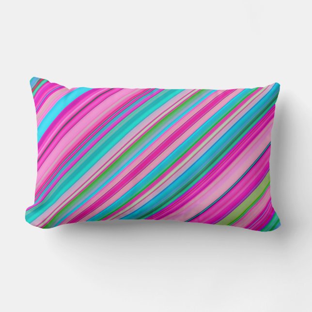 Coussin Rectangle Conception de motif à rayures arc-en-ciel vibrant (Recto)