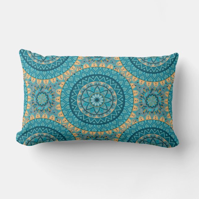 Coussin Rectangle Conception de motif d'abrégé sur mandala de Boho (Recto)
