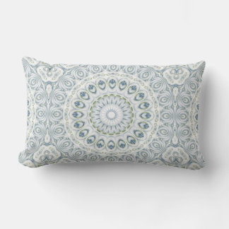 Coussin Rectangle Conception de motif de mandala bleu et vert serein