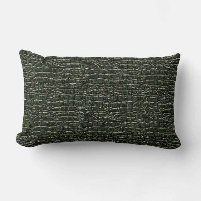 Coussin Rectangle Conception de motif de style reptilien foncé (Recto)