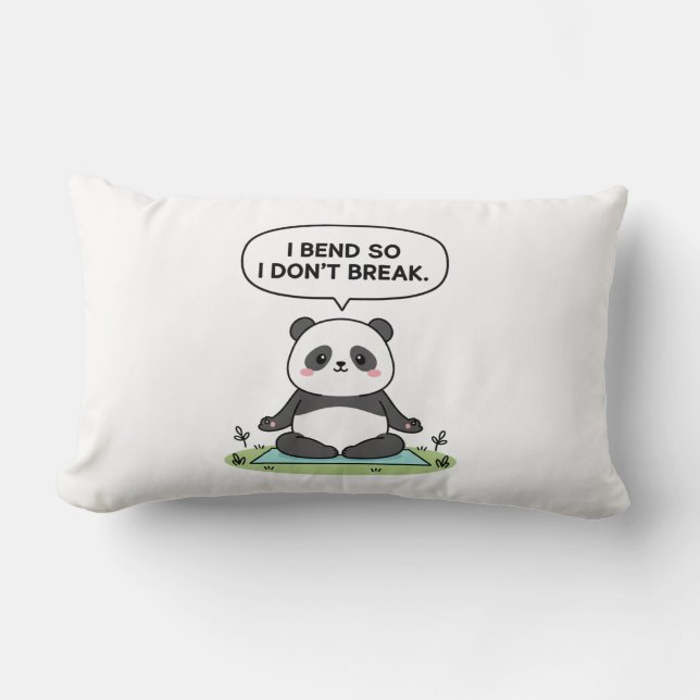 Coussin Rectangle conception de panda « Je me plie pour ne pas me br (Recto)