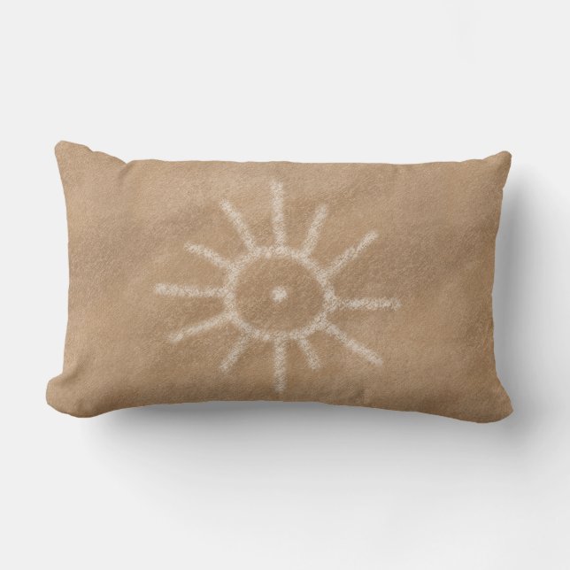 Coussin Rectangle Conception de pétroglyphe de soleil du Sud-Ouest (Recto)