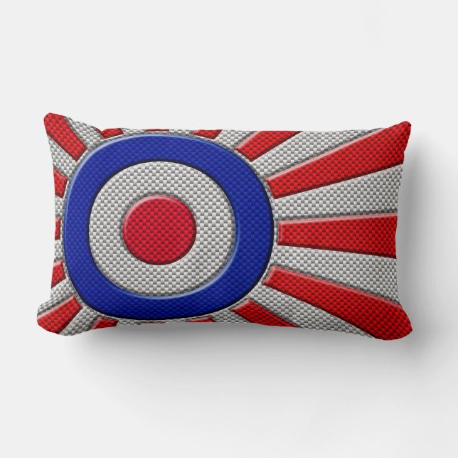Coussin Rectangle Conception de Sunburst Roundel Vibrant en fibre de (Recto)