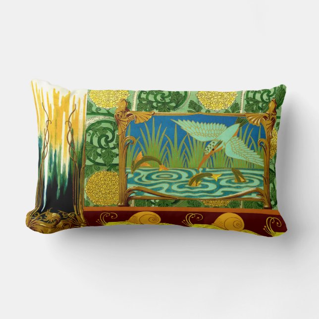 Coussin Rectangle Conception de tuile de Nouveau d'art (Recto)