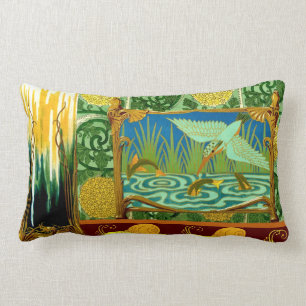 Coussin Rectangle Conception de tuile de Nouveau d'art