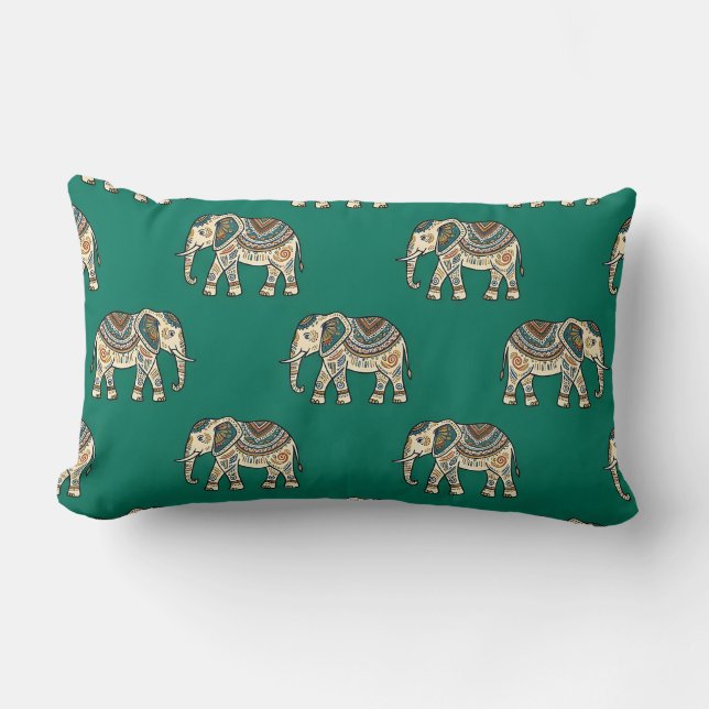 Coussin Rectangle Conception d'éléphant vert lombaire (Recto)