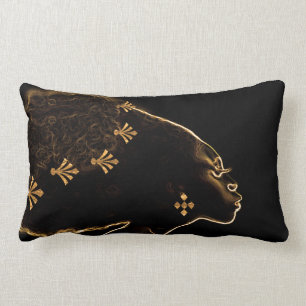 Coussin Rectangle Conception femme en bronze africaine