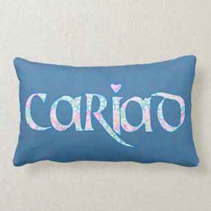 Coussin Rectangle Conception florale des textes de Gallois Cariad