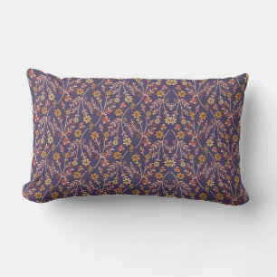 Coussin Rectangle Conception florale fantaisiste avec des vignes sur