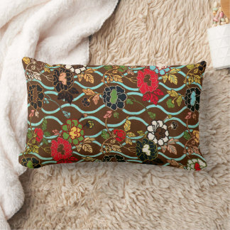 Coussin Rectangle Conception Florale Japonaise Vintage