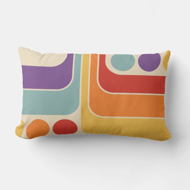 Coussin Rectangle Conception géométrique de style rétro des années 1 (Recto)