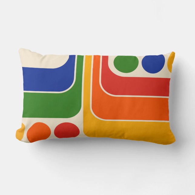 Coussin Rectangle Conception géométrique du style rétro de la mi-ann (Recto)
