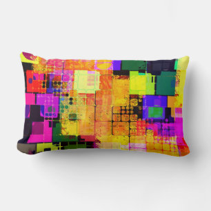 Coussin Rectangle Conception géométrique et multicolore