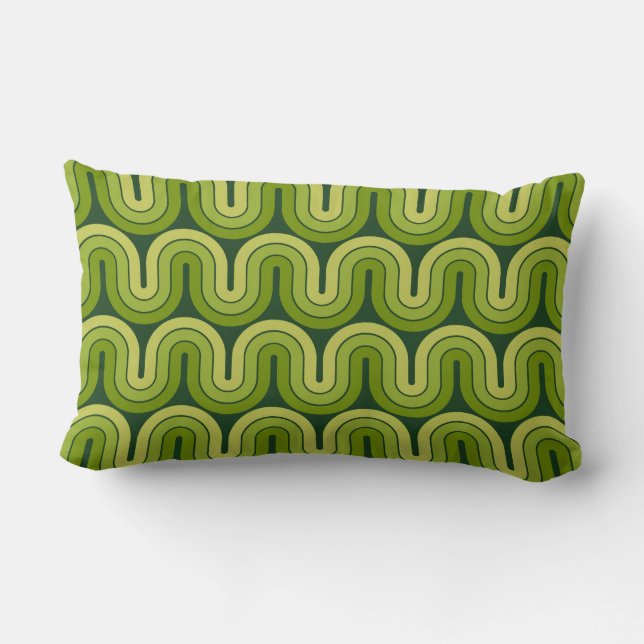 Coussin Rectangle Conception géométrique géométrique des vagues (Verso)